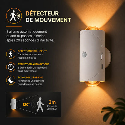 Lampe Murale LED Rechargeable avec Capteur de Mouvement